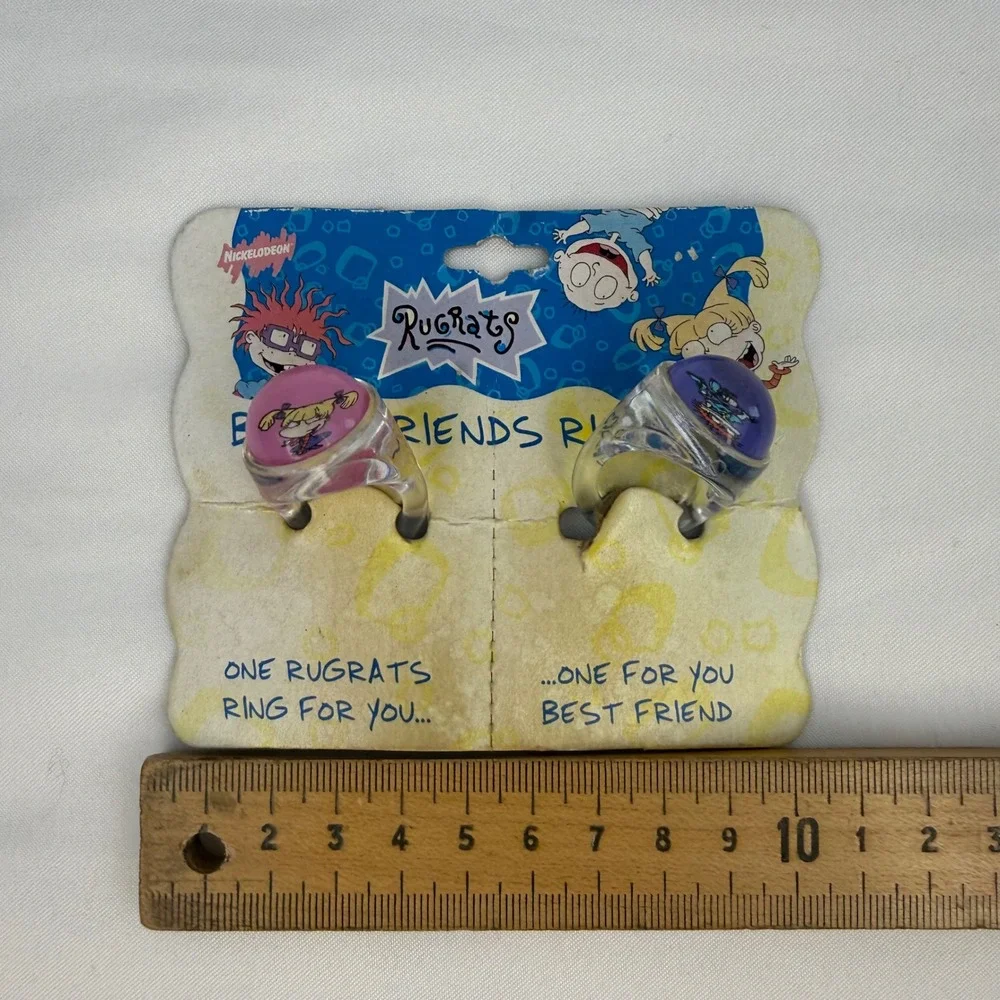 Vintage 1998 Rugrats Best Friends Ring Set Angelica Chuckie Nickelodeon 90s Toy